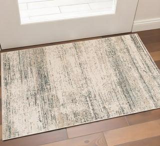 Home Outfitters 2' X 3' Gray and Ivory Abstract Power Loom Area Rug
