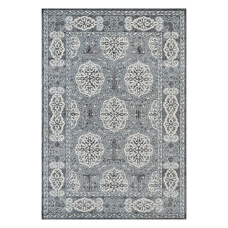 Home Outfitters 2' X 3' Charcoal and Ivory Medallion Power Loom Area Rug