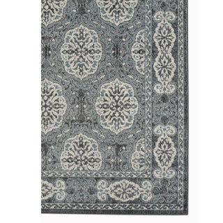 Home Outfitters 2' X 3' Charcoal and Ivory Medallion Power Loom Area Rug