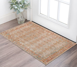Home Outfitters 2' X 3' Beige And Orange Southwestern Area Rug