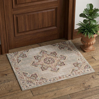 Home Outfitters 2' X 3' Beige And Rust Medallion Area Rug