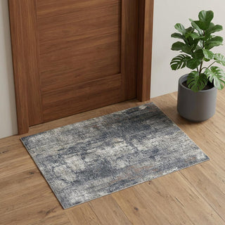 Home Outfitters 2' X 3' Gray and Ivory Abstract Power Loom Area Rug