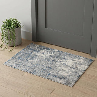 Home Outfitters 2' X 3' Gray and Light Blue Abstract Power Loom Area Rug