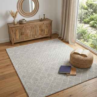 Home Outfitters 4' X 6' Gray And Ivory Moroccan Washable Area Rug