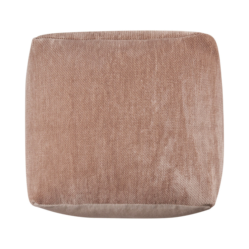 Home Outfitters 18" Beige Chenille Cube Pouf Ottoman