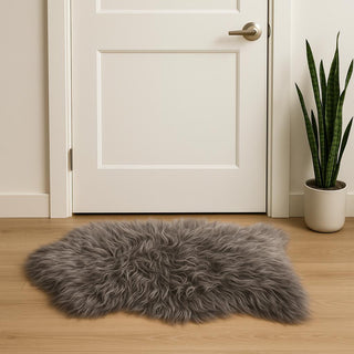 Home Outfitters 2' X 3' Gray Sheepskin Handmade Non Skid Area Rug