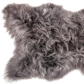 Home Outfitters 2' X 3' Gray Sheepskin Handmade Non Skid Area Rug
