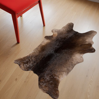 Home Outfitters 2' X 3' Brown Cowhide Hand Tufted Area Rug