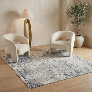 Home Outfitters 4' Gray and Ivory Square Abstract Power Loom Area Rug