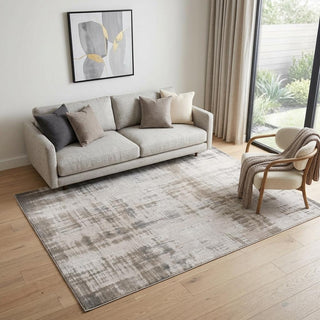 Home Outfitters 5' X 7' Gray and Beige Abstract Non Skid Area Rug