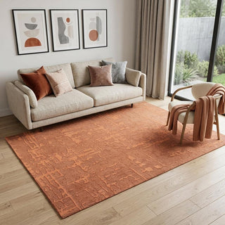 Home Outfitters 5' X 7' Orange Abstract Non Skid Area Rug