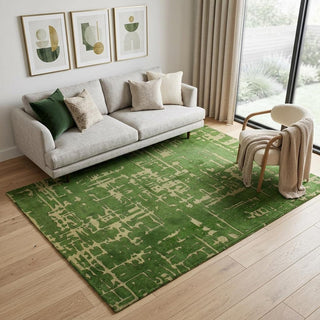 Home Outfitters 5' X 7' Green Abstract Non Skid Area Rug