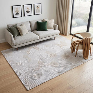 Home Outfitters 5' X 7' White Abstract Non Skid Area Rug