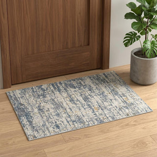 Home Outfitters 2' X 3' Blue and Ivory Abstract Area Rug