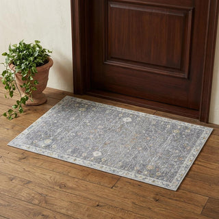 Home Outfitters 2' X 3' Gray and Ivory Floral Area Rug