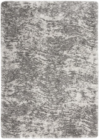 Home Outfitters 4' X 6' Charcoal and Ivory Abstract Shag Area Rug