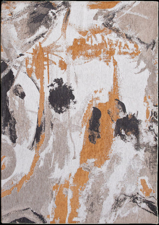 Home Outfitters 5' X 7' Gray and White Abstract Non Skid Area Rug