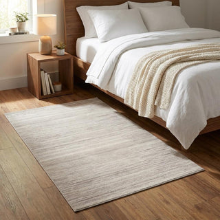 Home Outfitters 4' X 6' Ivory and Light Brown Abstract Washable Area Rug