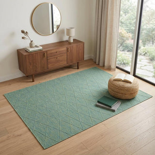 Home Outfitters 4' X 6' Blue Geometric Power Loom Non Skid Area Rug