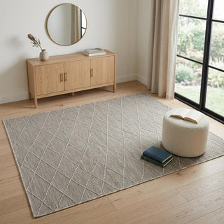 Home Outfitters 4' X 6' Gray Geometric Power Loom Non Skid Area Rug