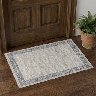 Home Outfitters 2' X 3' Blue and Beige Floral Area Rug