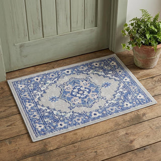 Home Outfitters 2' X 3' Gray and Blue Floral Area Rug