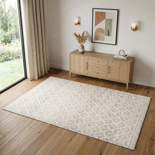 Home Outfitters 4' X 6' Cream and Beige Moroccan Area Rug