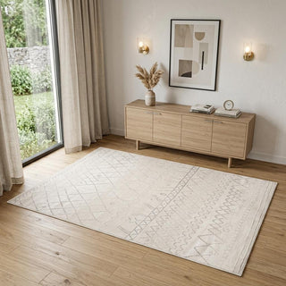 Home Outfitters 4' X 6' Gray and Beige Abstract Distressed Area Rug