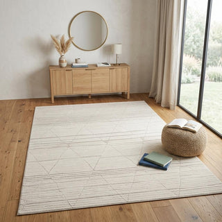 Home Outfitters 4' X 6' Cream and Beige Abstract Area Rug
