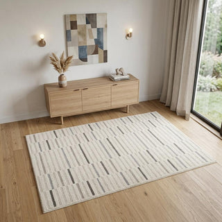 Home Outfitters 4' X 6' Gray and Cream Abstract Distressed Area Rug