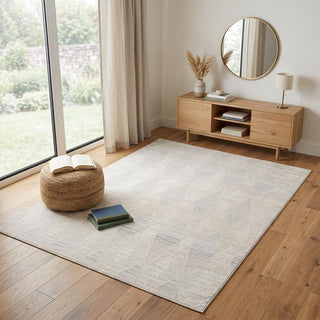 Home Outfitters 4' X 6' Cream and Beige Geometric Distressed Area Rug