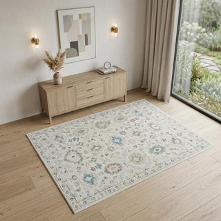 Home Outfitters 4' X 6' Cream and Beige Abstract Distressed Area Rug