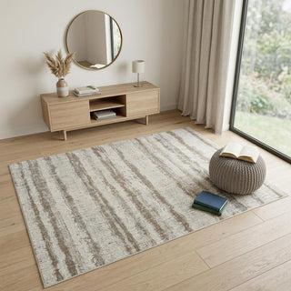 Home Outfitters 4' X 6' Beige and Brown Abstract Non Skid Area Rug