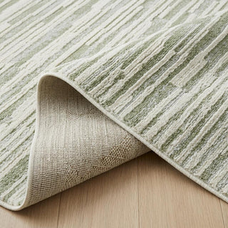 Home Outfitters 4' X 6' Beige and Green Abstract Distressed Area Rug