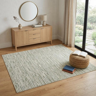 Home Outfitters 4' X 6' Beige and Green Abstract Distressed Area Rug