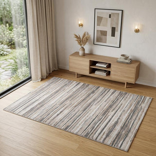 Home Outfitters 4' X 6' Beige and Gray Abstract Distressed Area Rug