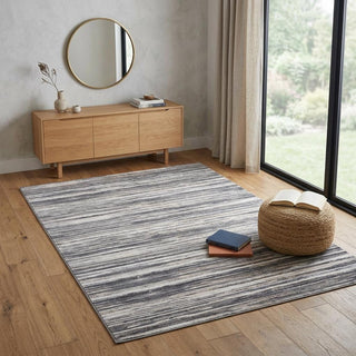 Home Outfitters 4' X 6' Blue and Gray Abstract Distressed Area Rug
