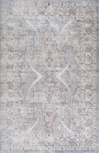 Home Outfitters 4' X 6' Blue and Gray Abstract Distressed Area Rug