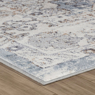 Home Outfitters 4' X 6' Blue and Gray Abstract Distressed Area Rug