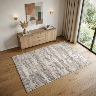 Home Outfitters 4' X 6' Beige and Brown Abstract Distressed Area Rug