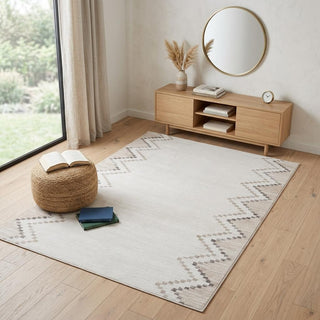 Home Outfitters 4' X 6' Beige and Brown Abstract Distressed Area Rug