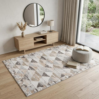 Home Outfitters 4' X 6' Beige and Brown Abstract Distressed Area Rug