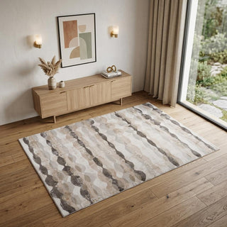 Home Outfitters 4' X 6' Beige and Brown Abstract Distressed Area Rug