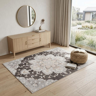 Home Outfitters 4' X 6' Gray and Brown Southwestern Distressed Area Rug