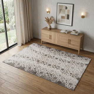 Home Outfitters 4' X 6' Brown and Beige Abstract Distressed Area Rug