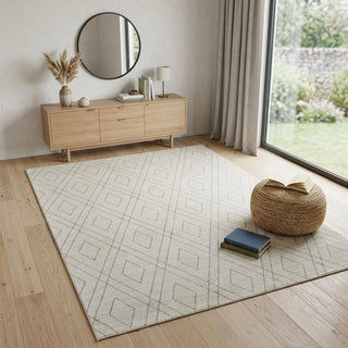 Home Outfitters 4' X 6' Beige and Gray Abstract Non Skid Area Rug
