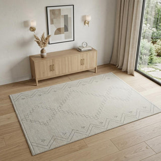 Home Outfitters 4' X 6' Cream and Beige Abstract Distressed Area Rug