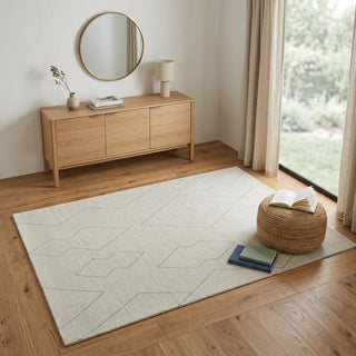 Home Outfitters 4' X 6' Cream and Beige Abstract Distressed Area Rug