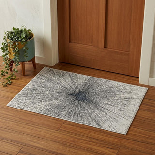 Home Outfitters 2' X 3' Gray and Ivory Abstract Power Loom Area Rug