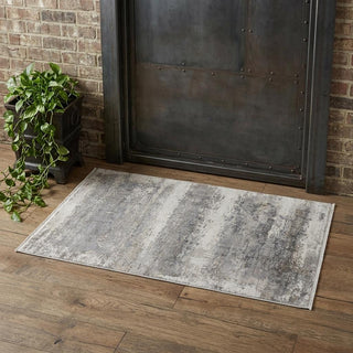 Home Outfitters 2' X 3' Gray Abstract Power Loom Area Rug With Fringe